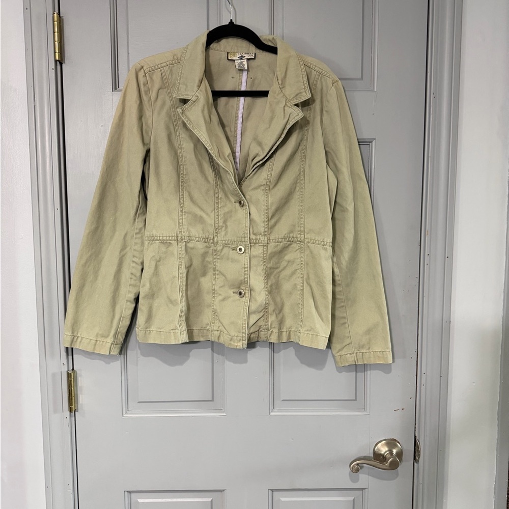 Vintage Y2K Caribbean Joe Women's Beige Utility Jacket